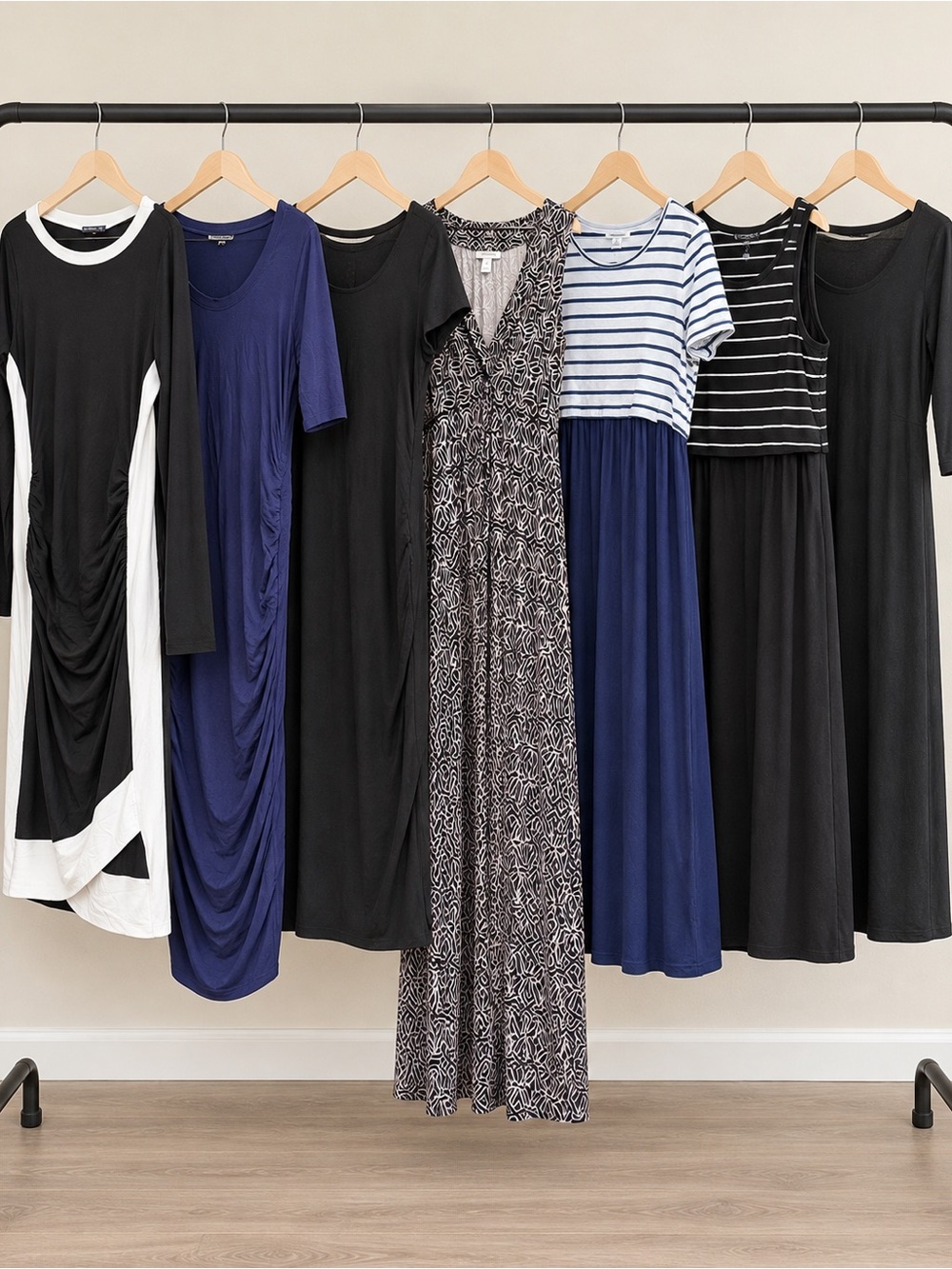 7 Pc Maternity Dress Lot Motherhood Pea in Pod Isabel Nursing S M L